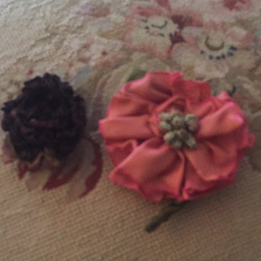 Silk flower pins!